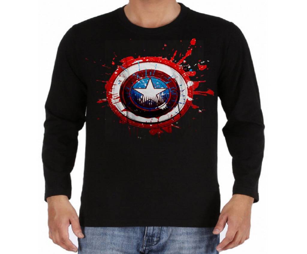 Captain America জেন্টস ফুল স্লিভ কটন টি-শার্ট বাংলাদেশ - 556460