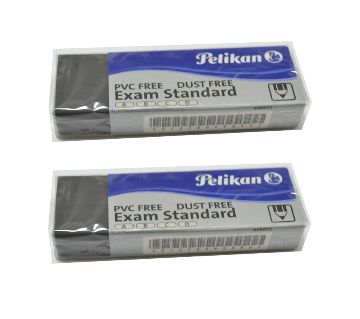 Pelikan Exam Standard ডাস্ট ফ্রি ইরেজার  [Large]  ( 2 Eraser a Pack)