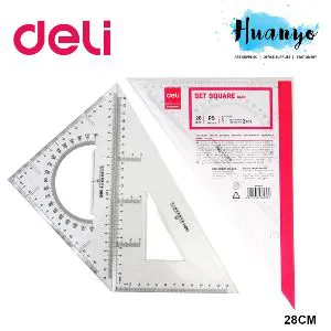 deli-transparent-plastic-set-square-28-cm