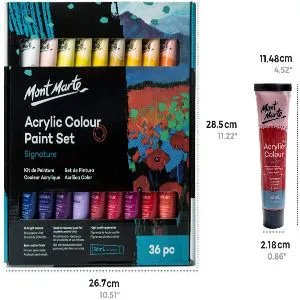 Mont Marte Acrylic Paint Set 36 Colours 36ml