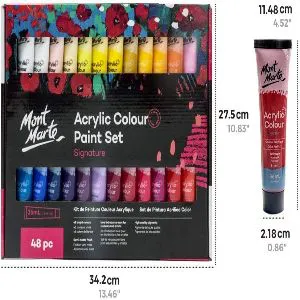 Mont Marte Acrylic Paint Set 48 Colours 36ml