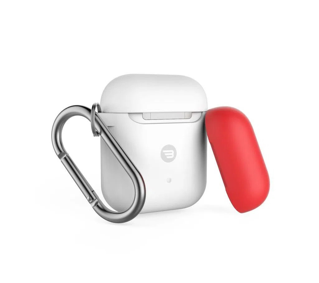 Baykron Airpod silicone case-white + red cap