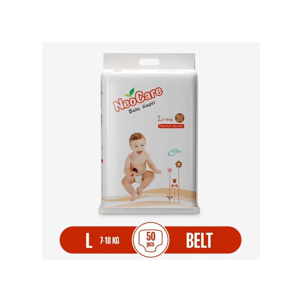 Neocare Baby Premium Belt System Diaper L Size (7-18 kg) - 50pcs