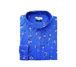 Blue Cotton Full Sleeve Shirt for Men