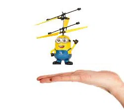 Flying Minion Helicopter Toy For Kids - Yellow And Blue