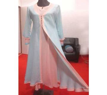 Sky Blue & Pink Georgette  Borka For Woman