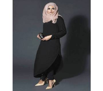 Black China Linen Borka For Woman