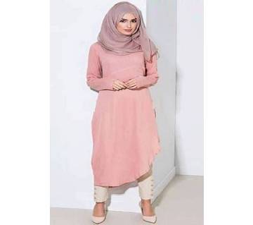 Pink China Linen Borka For Woman