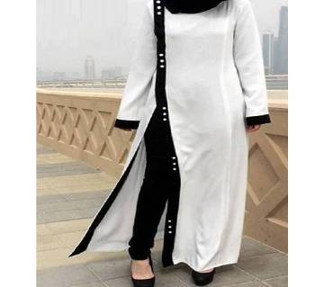 Black & White Stitch Jersey Borka For Woman