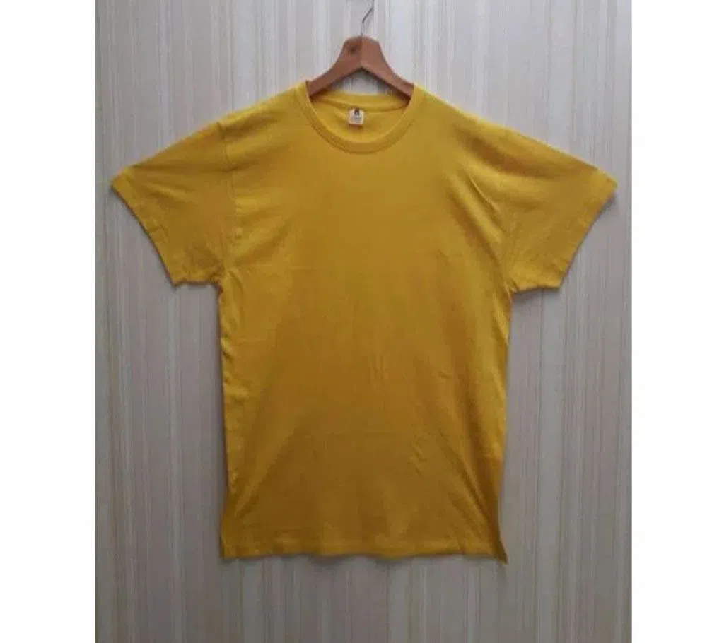 Menz Half Sleeve Cotton T Shirt Yellow