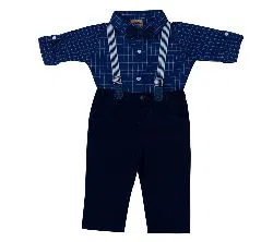 (HAVEit360) UK Brand Stylist Baby Boys Classic Party Dress Set (Shirt + Full Pant der + Bow Tie) For  00 Month To 05 Years+ Suspen