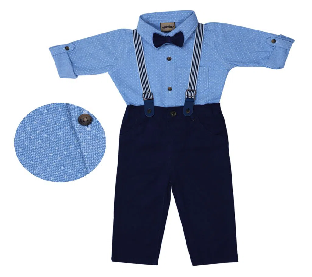 (HAVEit360) UK Brand Stylist Baby Boys Classic Party Dress Set (Shirt + Full Pant + Suspender + Bow Tie) For  00 Month To 05 Years