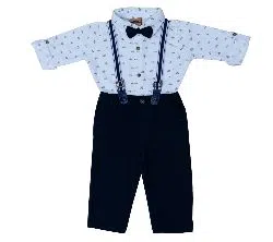 (HAVEit360) baby Boys Party Set (Shirt + Full Pant + Suspender + Bow Tie) For  00 Month To 05 Years