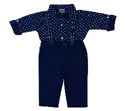 UK Brand Stylist Baby Boys Classic Party Set (Shirt + Full Pant + Suspender + Bow Tie) For  00 Month To 05 Years