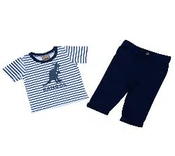 (HAVEit360) Baby Boys UK Brand Cotton Neck T-Shirt Set (T-shirt + Full Pant)