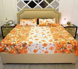 king Size Bed Sheet With 2 Pillow Cover