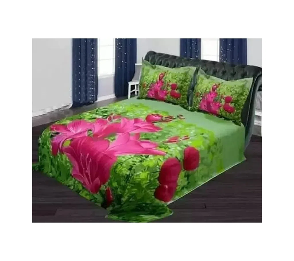Double Size Bed Sheet With 2 Pillow Cover