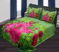 Double Size Bed Sheet With 2 Pillow Cover