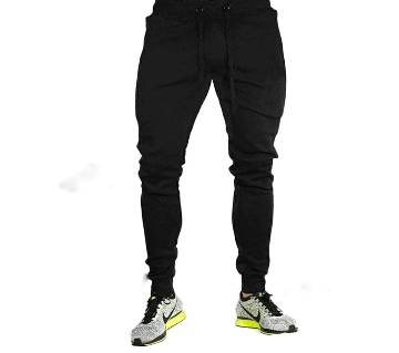 Slim Fit Trousers Joggers Sweats Pants for Mans-black 