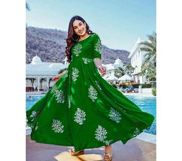 Unstitched Cotton Gown For Women 