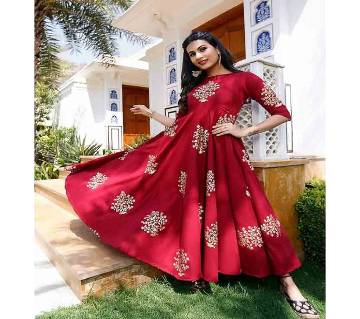 Unstitched Cotton Gown For Women 