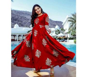Unstitched Cotton Gown For Women 