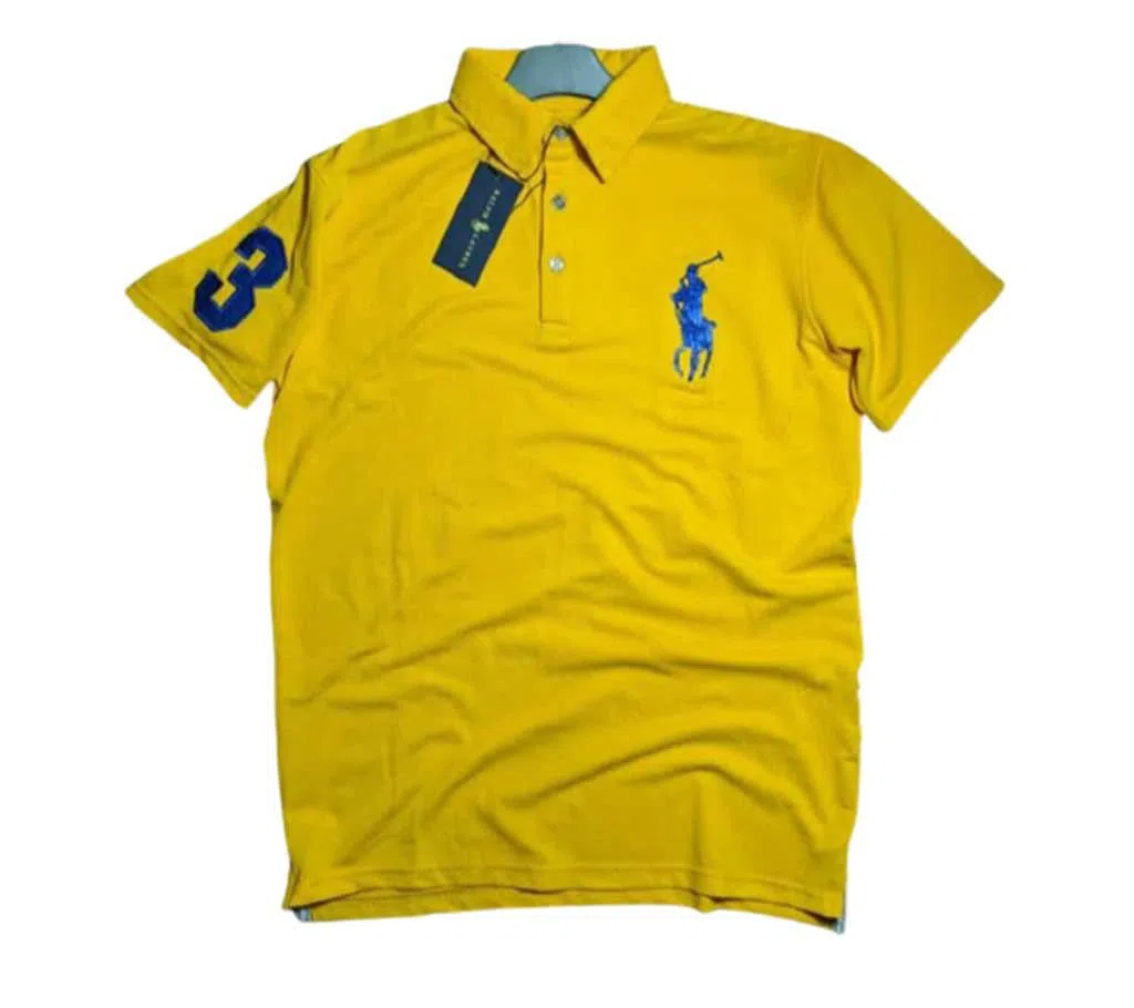 Mens Half sleeve cotton Polo shirt yellow 