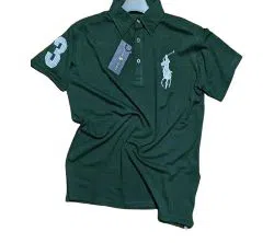 Mens Half sleeve cotton Polo shirt green 
