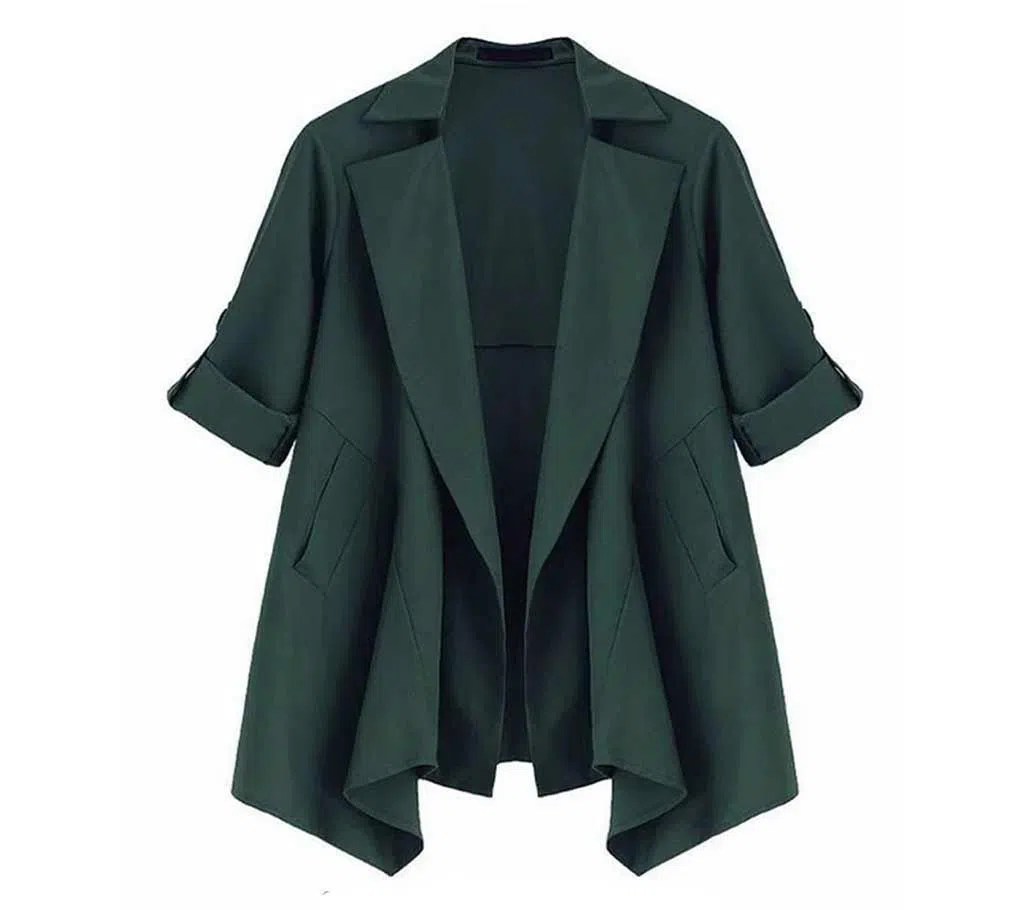Green Color Full Sleeve Coat For Girls