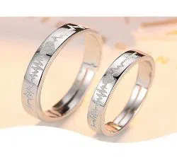  Silver Plated China couple Ring(2pcs)-05 / jc