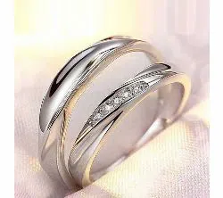 Silver Plated China couple Ring(2pcs)-08 / jc