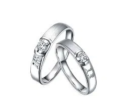  Silver Plated China couple Ring(2pcs)-12 / jc
