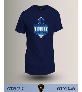 Short Sleeve Cotton T Shirt For Men - Navy Blue a