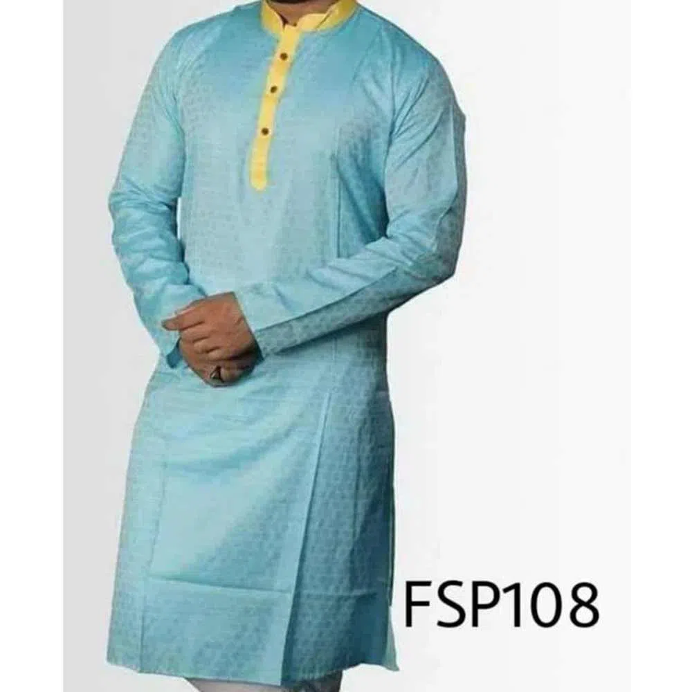 Semi Long Dhupiyan Silk Punjabi For Men 