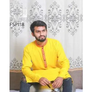 Semi Long Dhupiyan Silk Punjabi For Men 