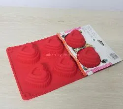 6 Pcs Heart Shaped Silicon Cake Mold TW1373