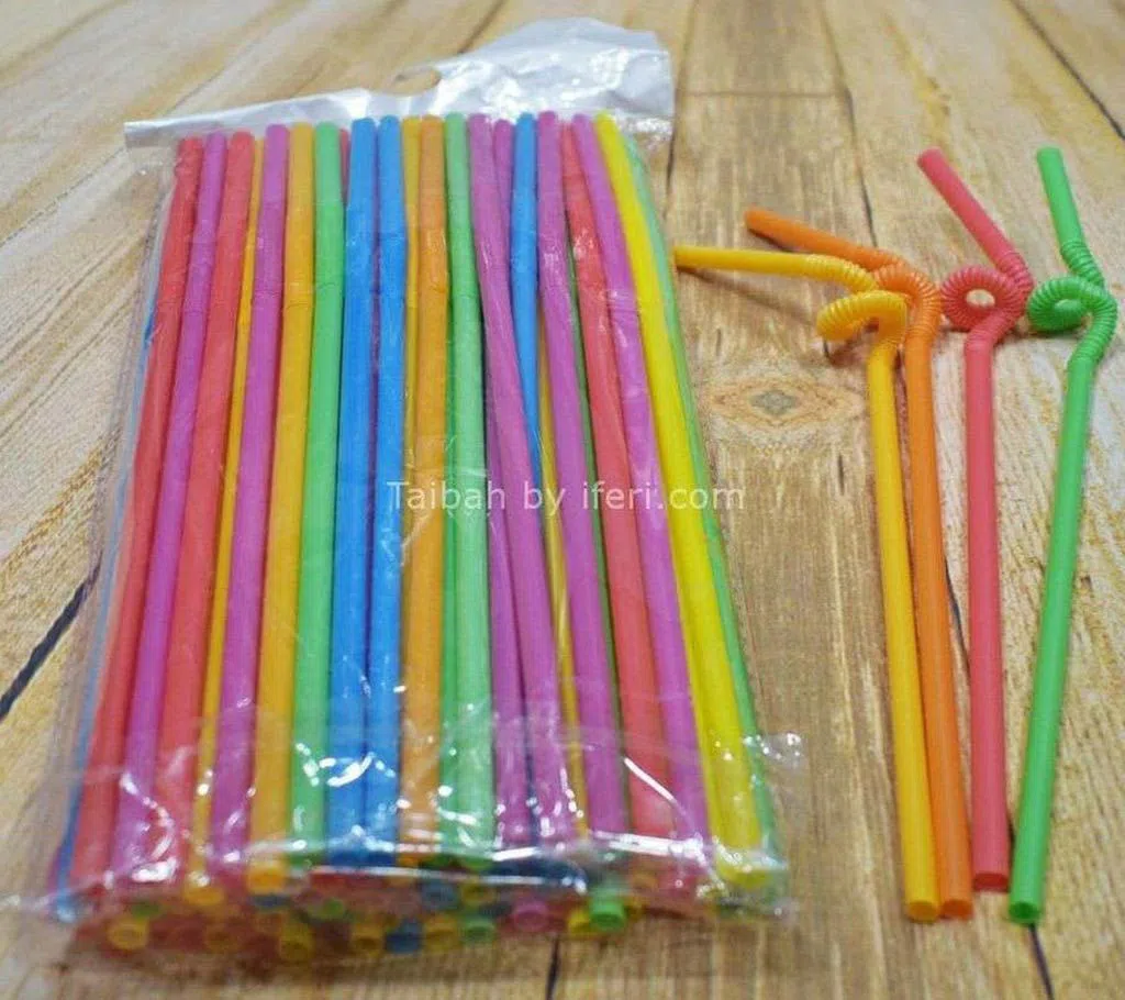 100 Pcs Colorful Straw Set SF48768