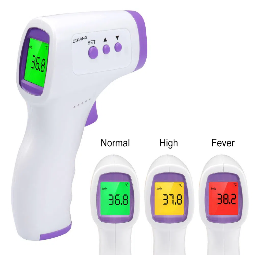 Smart Non-Contact Infrared Forehead Thermometer - 3 Color Display - Fever Alarm Blunt Bird