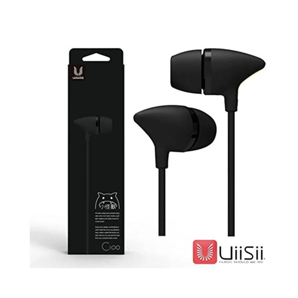 UiiSii C100 Super Bass Stereo In Ear Headphone - Black