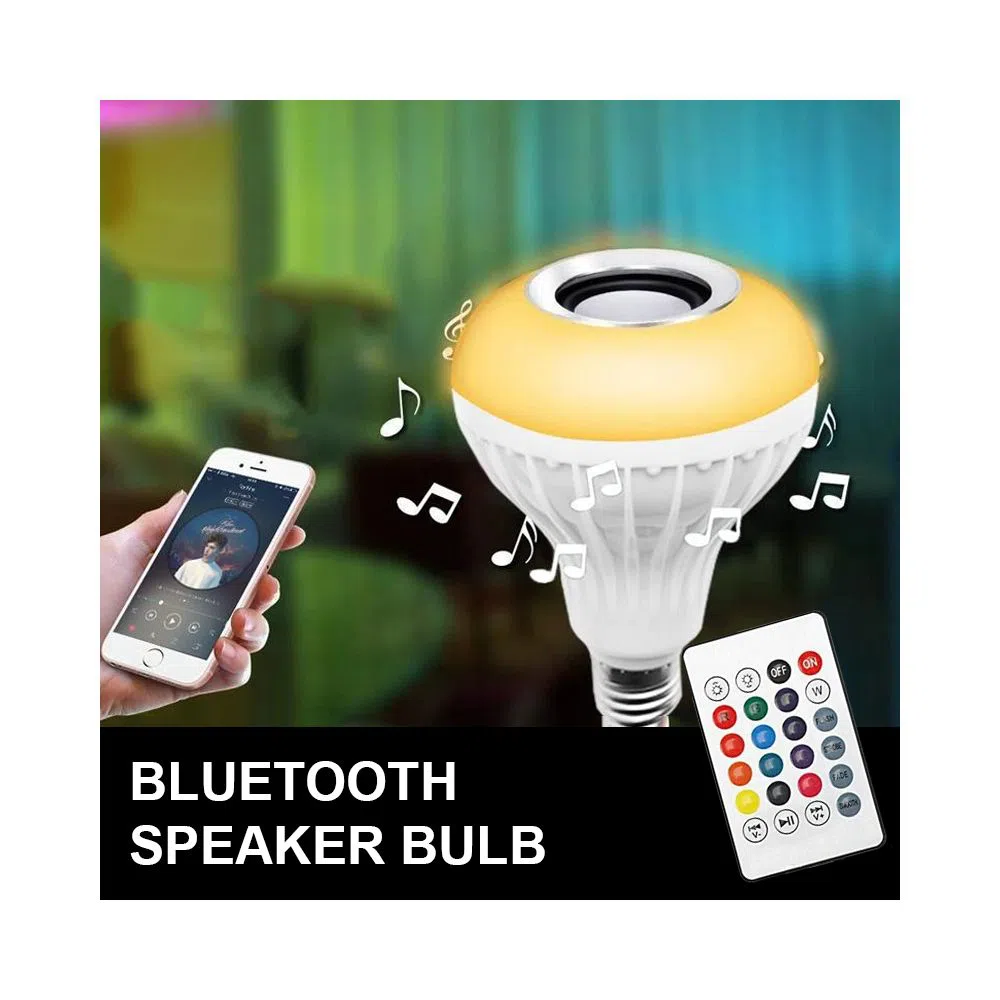 Bluetooth Speaker Bulb Remote Control Colour Change Light - Smart Gadget Soundbar Earphone Headphone Earbud LED Music Light