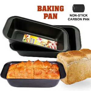 10 Inch Non Stick Cake Pan Bread Mold Cake box Carbon Steel Pastry Baking Bakeware - Black