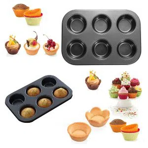 Mini Muffin 6 Cups Carbon steel Bun Pan non-stick Cupcake Baking Bakeware Mold Tray Cake mold