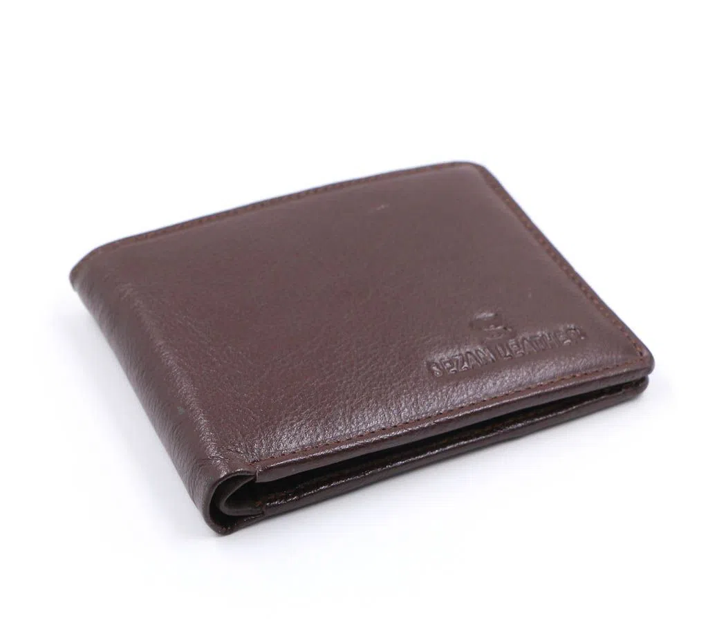 China Leather Regular Shaped Wallet for Men - Brown 