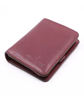 China Leather Regular Shaped Wallet for Men - Maroon