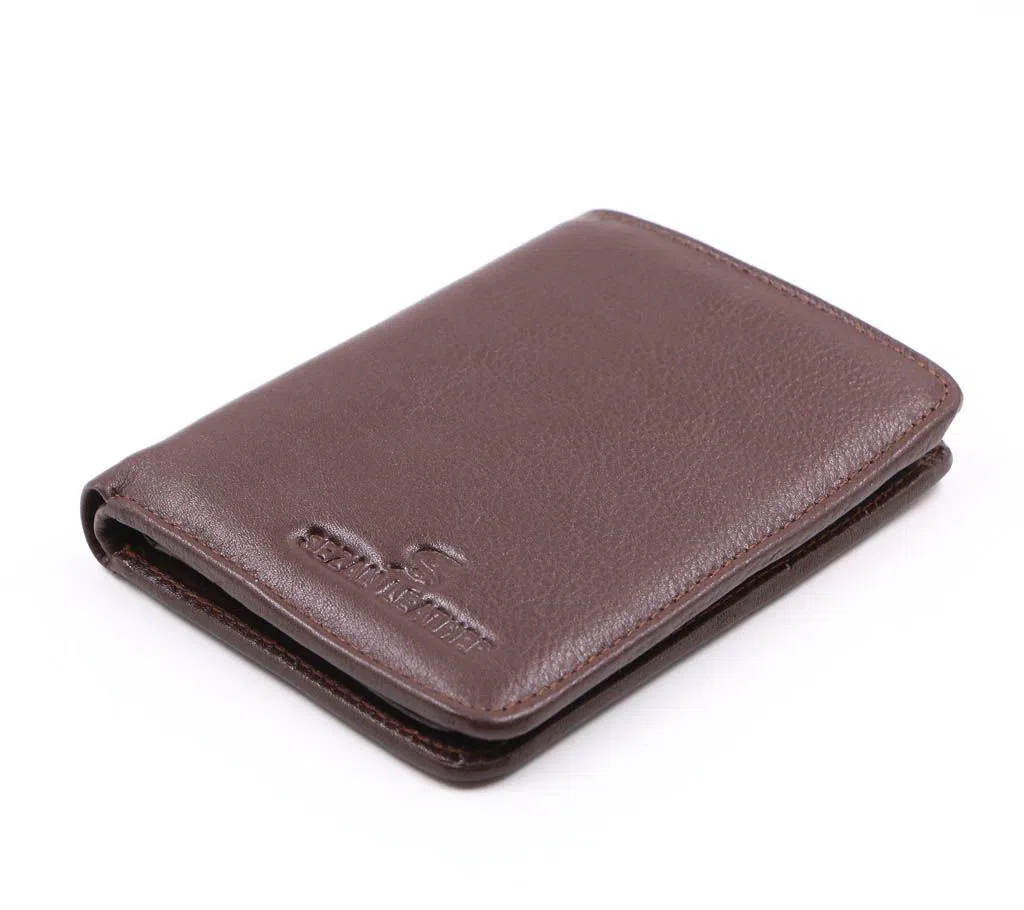 China Leather Regular Shaped Wallet for Men - Brown 