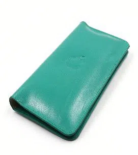 China Leather Long Shaped Wallet for Men - Green