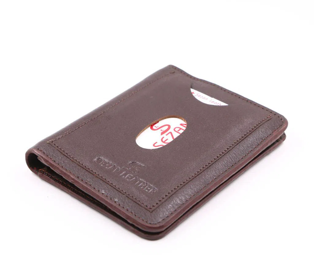 China Leather Regular Shaped Wallet for Men - Chocolate