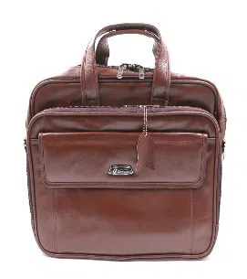 Leather 2 Chamber Official Bag for Man - Brown