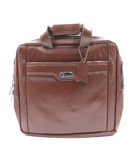 Leather 3 Chamber Official Bag for Man - Brown