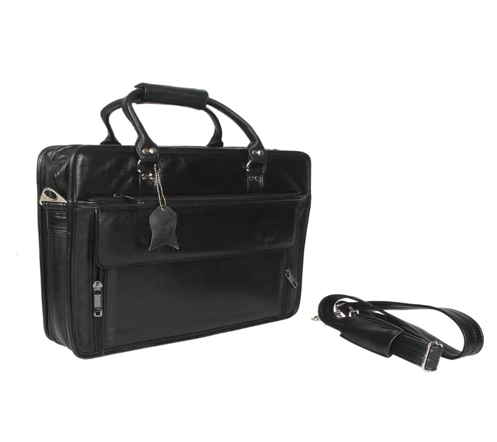 Leather 2 chamber official Bag for Man
